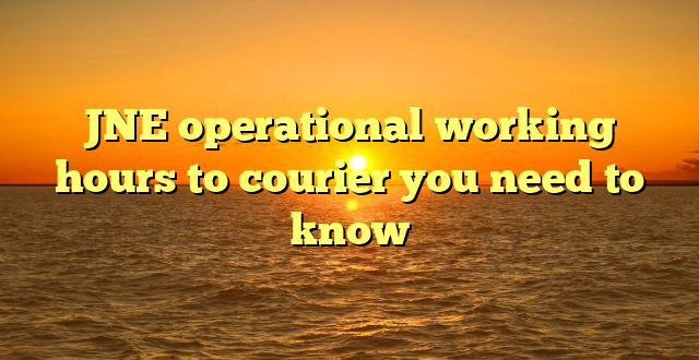 JNE operational working hours to courier you need to know