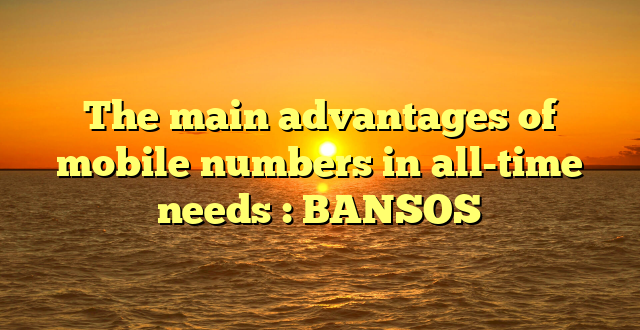 The main advantages of mobile numbers in all-time needs : BANSOS