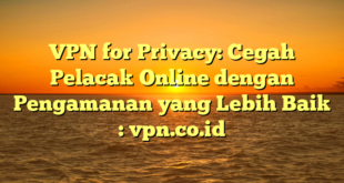 VPN for Privacy: Cegah Pelacak Online dengan Pengamanan yang Lebih Baik : vpn.co.id