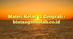 Materi Kelas 11 Geografi : bintangsekolah.co.id